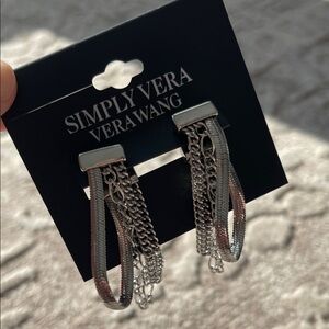 Simply Vera Vera Wang Silver Multi-Chain Earrings